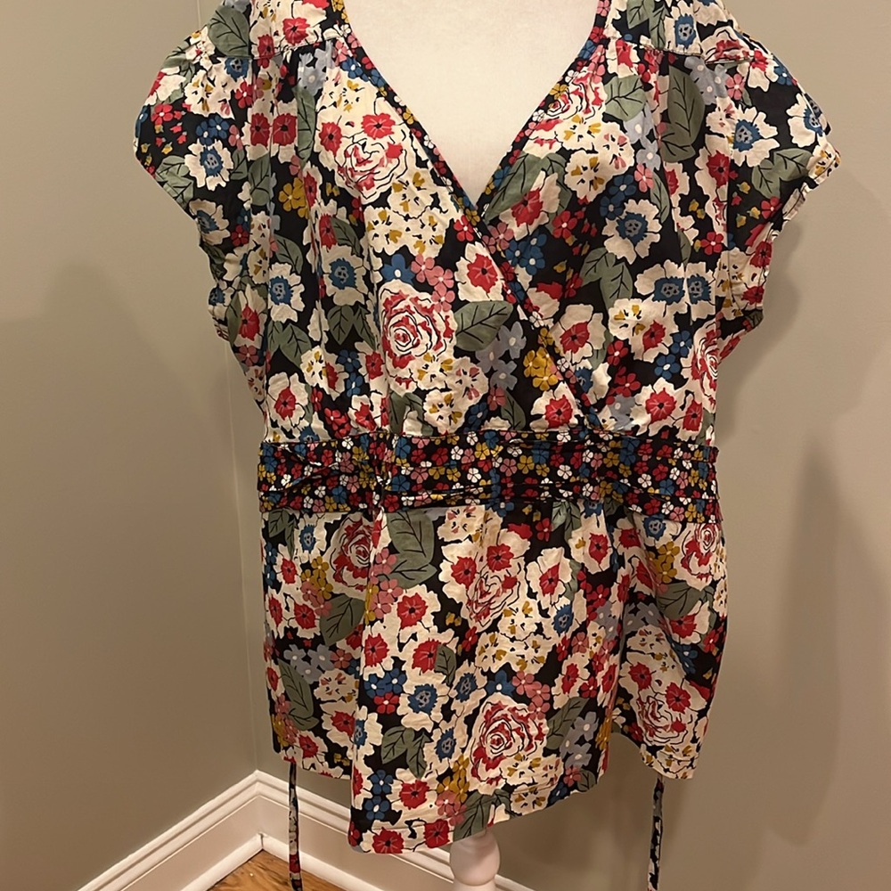 Cato Floral Faux Wrap Top Blouse - Picture 7 of 9